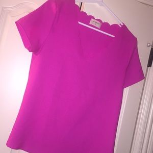Pink V Neck Blouse